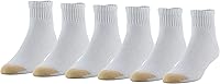 GOLDTOE Men's 656P Cotton Ankle Athletic Socks 6-Pack - Cushioned, Moisture-Wicking, Reinforced Toe, Sizes 6-12.5