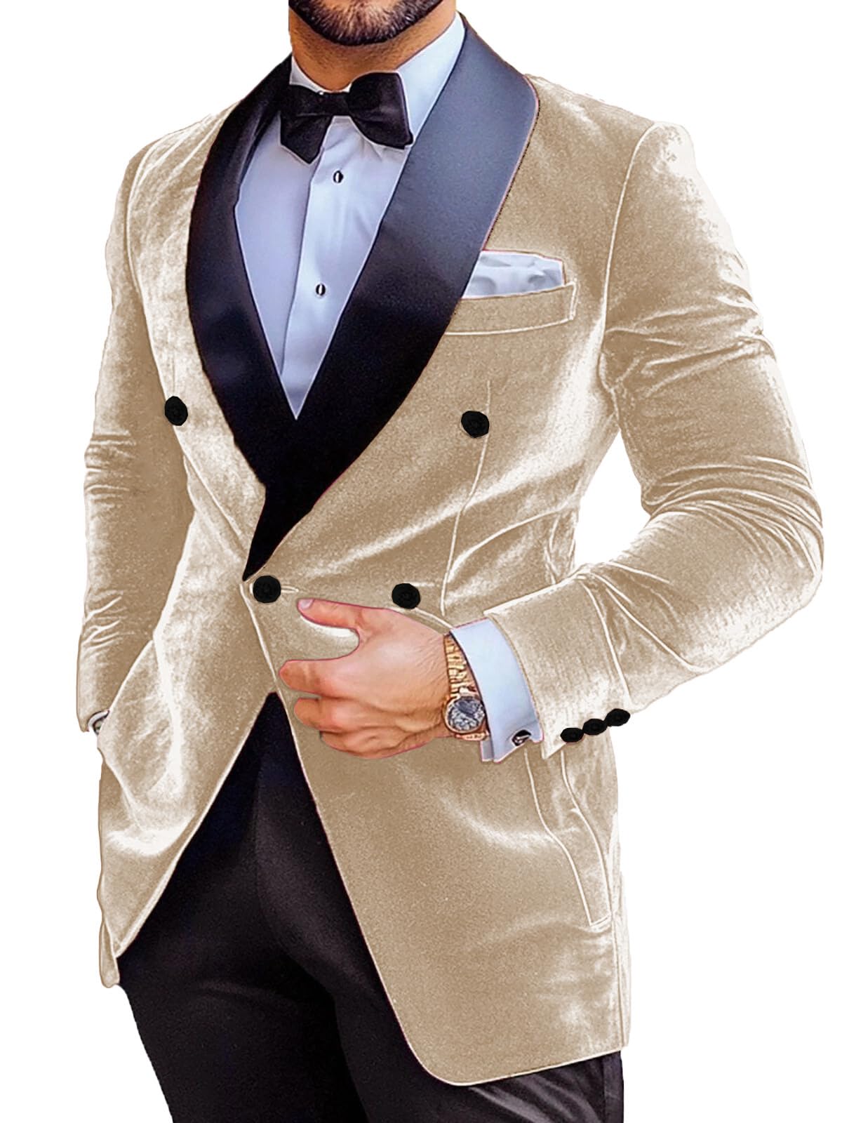 Giacca da uomo in velluto slim fit, giacca natalizia da ballo, smoking, risvolto, festa di nozze, elegante