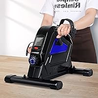 Vista 7 de Ejercitador de pedales de bicicleta para debajo del escritorio, mini bicicleta estática del Himaly con resistencia magnética, ciclo de pie portátil