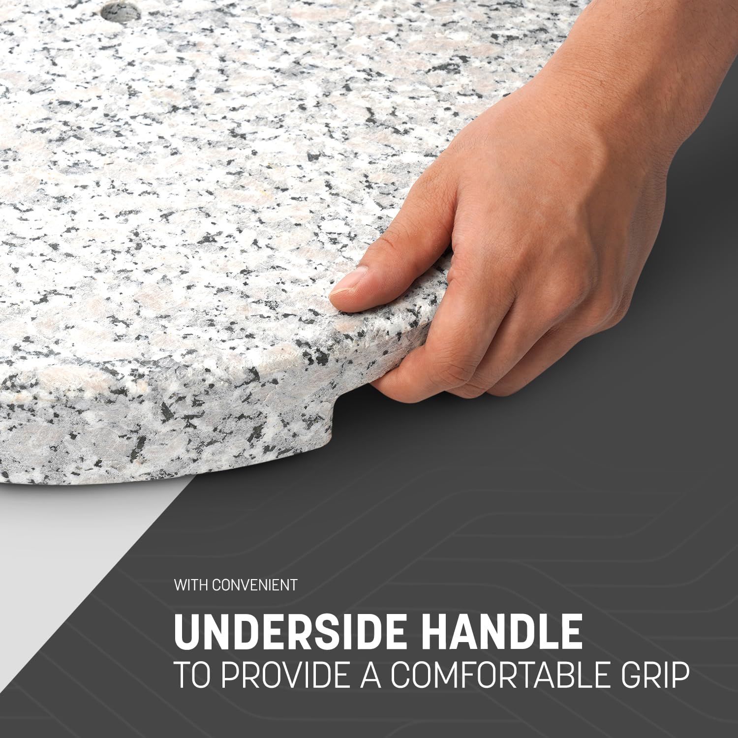 KEPLIN Parasol Base Stand 9kg, Heavy Duty Granite Patio Umbrella Holder for Garden Outdoor Furniture, Canopy, Gazebo, Awning - Image 3
