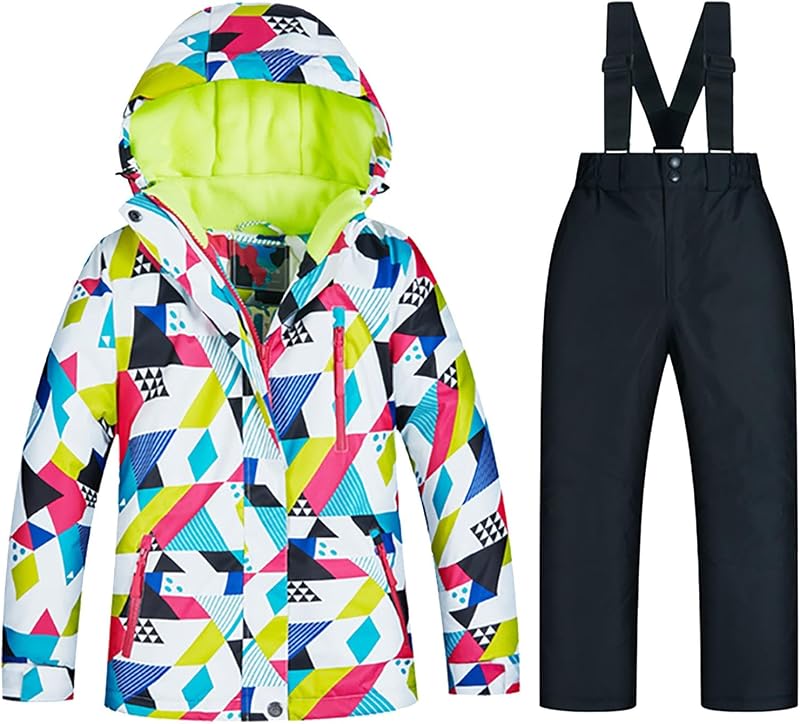 Toddler Boys Girls Winter Down Coats Snowsuit Outerwear 2Pcs Clothes Hooded Jacket Snow Ski Bib Pants
