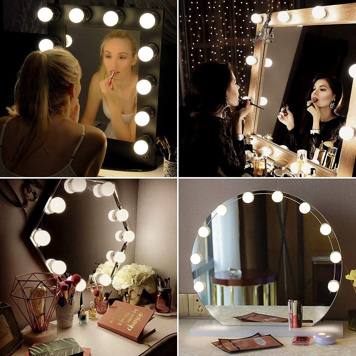 REPISH Led Vanity Mirror Lights with 10 Dimmable Bulbs 3 Color Modes, Hollywood Style Makeup Lights for Mirror | Bathroom | Dressing Room | Mirror Light | Fixture Lights | 1