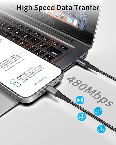 Miniatura 4 de Cable USB A a Lightning de 3 pies, paquete de 2 cables de carga Lightning de 3 pies para iPhone 14 13 12 11 Pro Max XR XS X 8 7 6 Plus SE, cable de