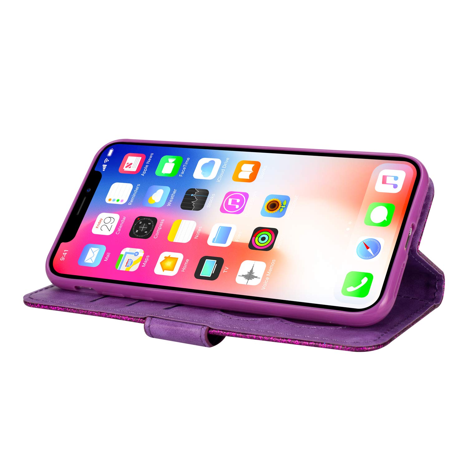 ZCDAYE Skin Touch Feeling - Custodia a portafoglio per iPhone XS Max