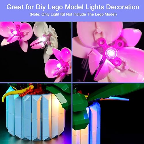 Miniatura 2 de Kit de luz mejorado para Lego Orchid - Juego de construcción de plantas artificiales, compatible con Lego 10311 (modelo no incluido)