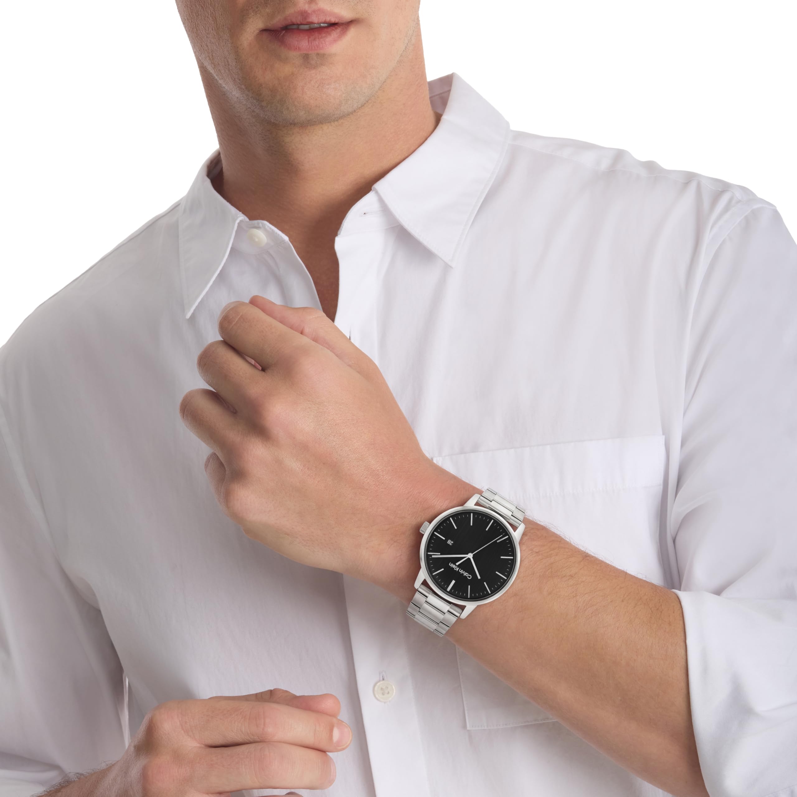 Calvin Klein Orologio Analogico al Quarzo da Uomo Collezione LINKED BRACELET FOR HIM con Cinturino in Acciaio Inossidabile