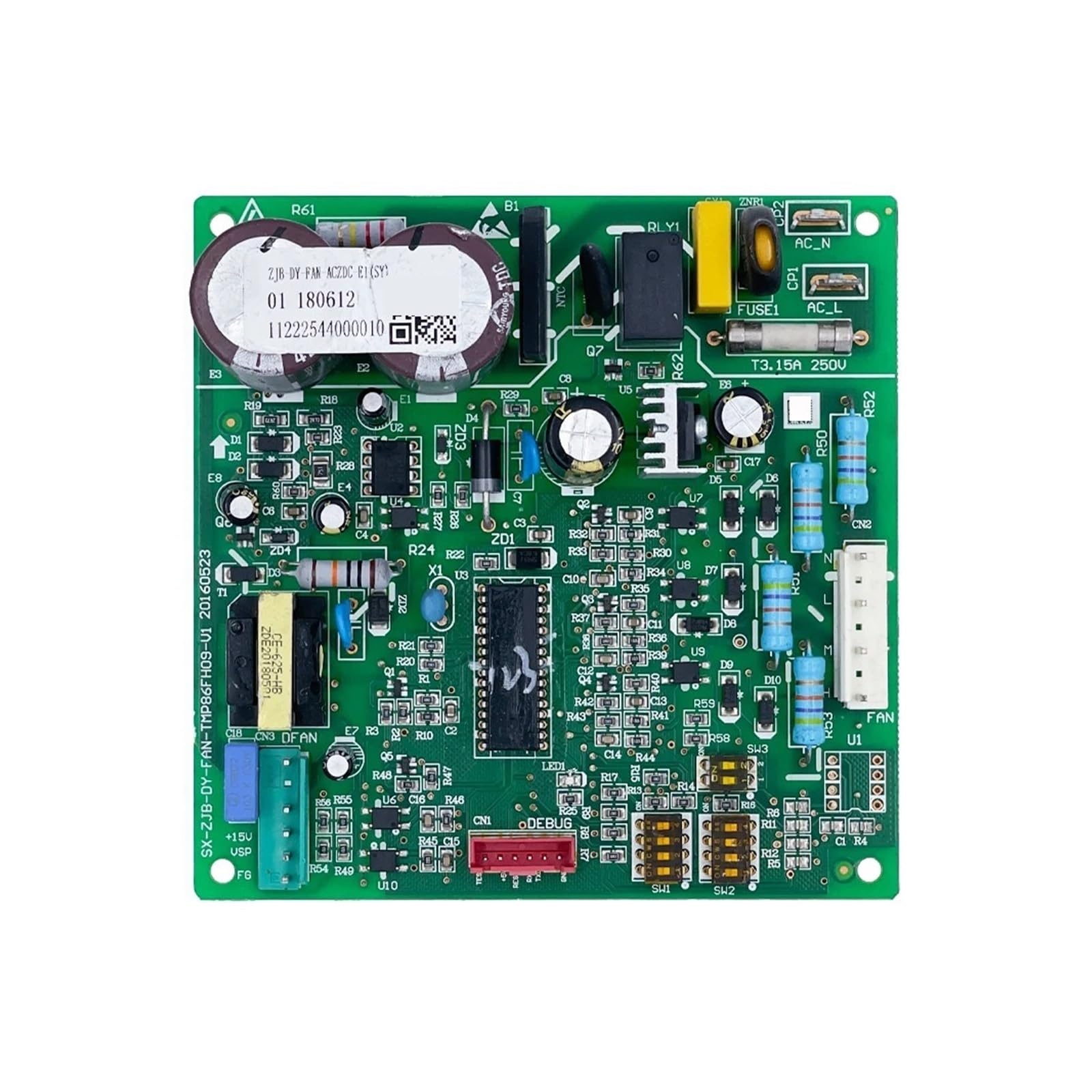 Central Air Conditioner Control Board，Compatible For AUX ， ZJB-DY-FAN-ACZDC-E1(SY) Module Circuit PCB 11222544000010 Conditioning Parts