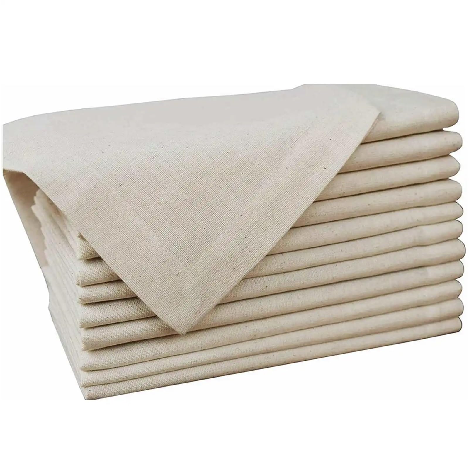 Servilletas de Mesa de algodón, Servilletas de Mesa Lino y algodón, 6 Piezas, Color Blanco, Varios tamaños, Esquinas ingleteadas(White 50x50cm)
