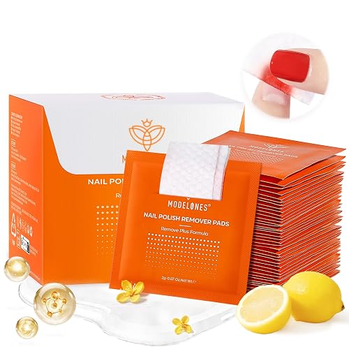 modelones Acetone Nail Polish Remover Pads 50 PCS Lemon