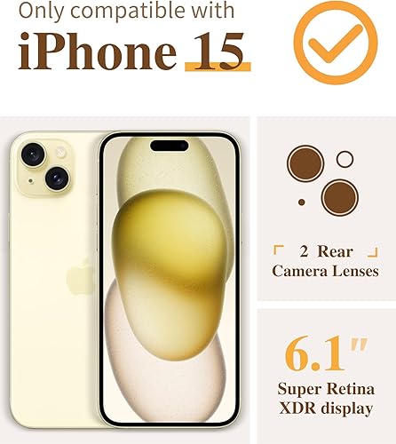 Miniatura 2 de GVIEWIN Funda compatible con iPhone 15, con 2 protectores de pantalla y 2 protectores de lente de cámara, transparente, suave, a prueba de golpes,