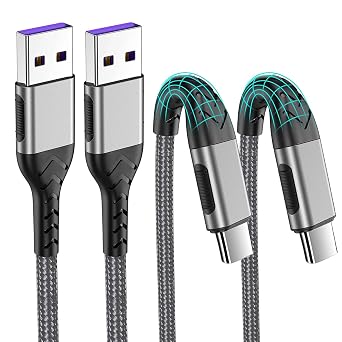 2-Pack 10FT USB C Cable, Braided USB A to Type C Cord Charger Cable for Phone 17/17 Pro/16 Pro Max/15 Pro Max Android Samsumg, Extra Long Phone Charger with SR Strain Relief & Anti-Slip Design