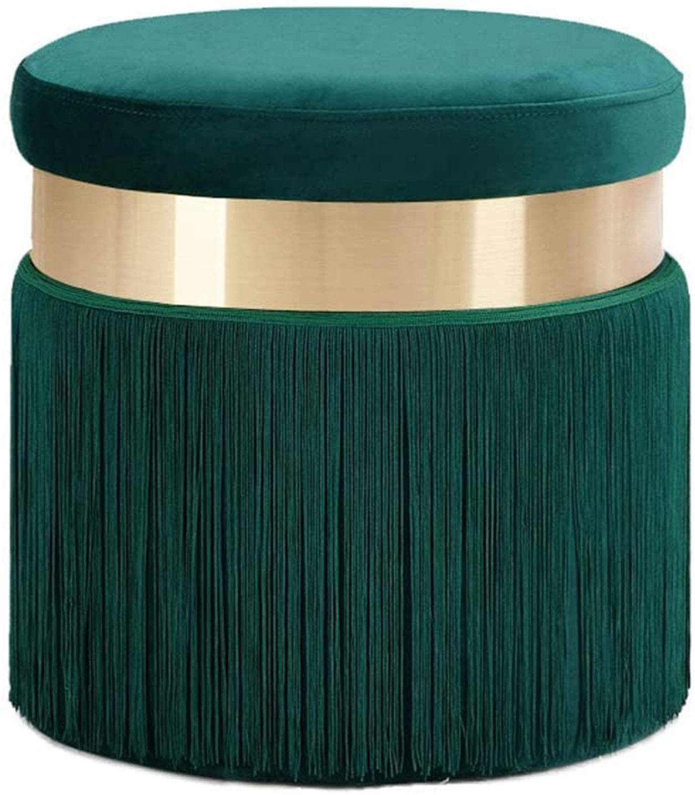 Tabouret de Coiffeuse Nordique en Tissu Vert Foncé pour Salon 40x44 cm