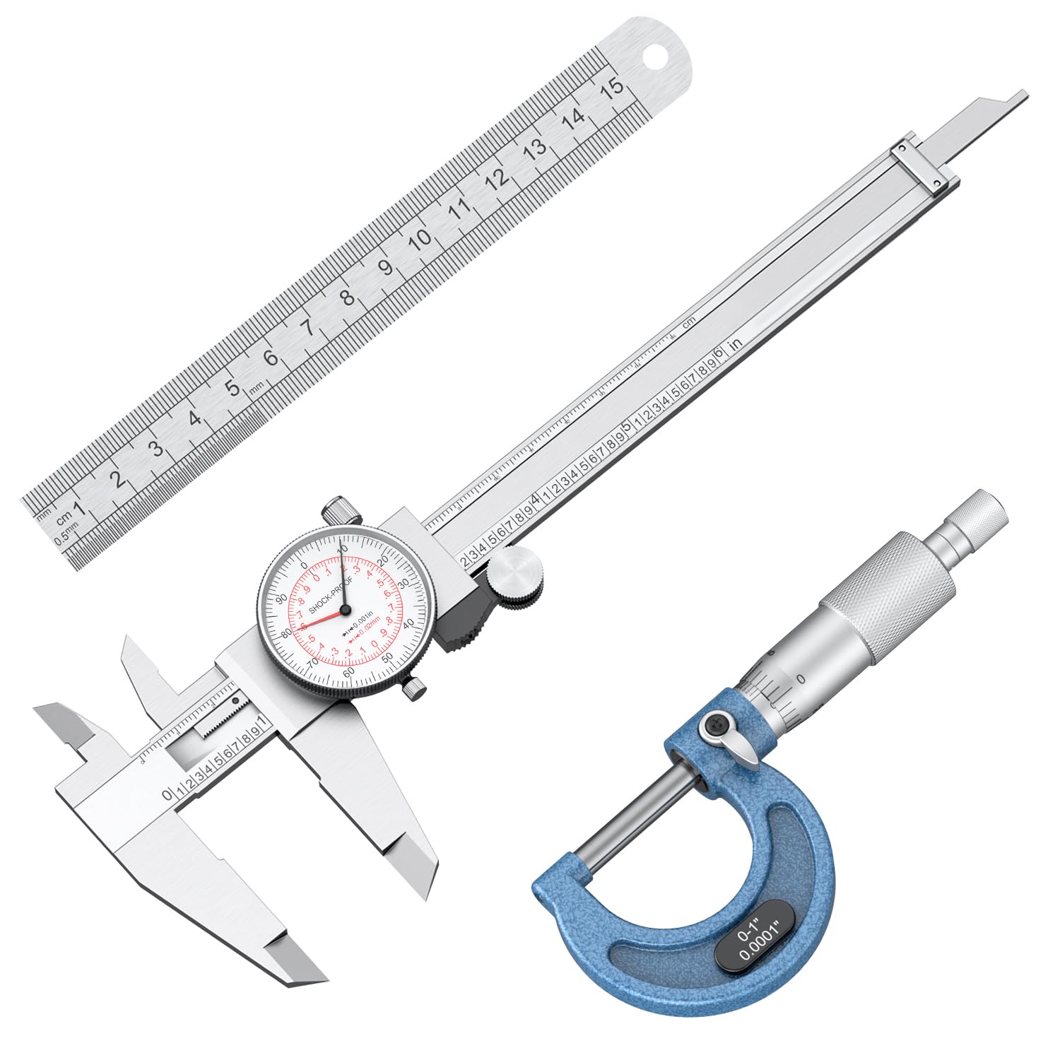 Dual Scale Calipers - Dial, Micrometer & Ruler -1