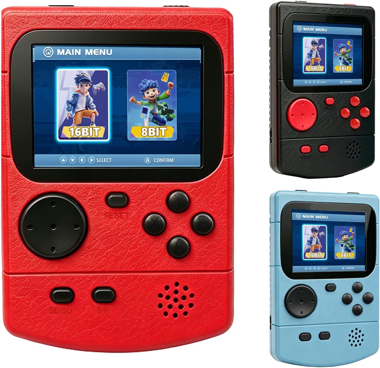 Portable Handheld Game Console Build in 8 Bit 220 +16 Bit 80 Classic Games