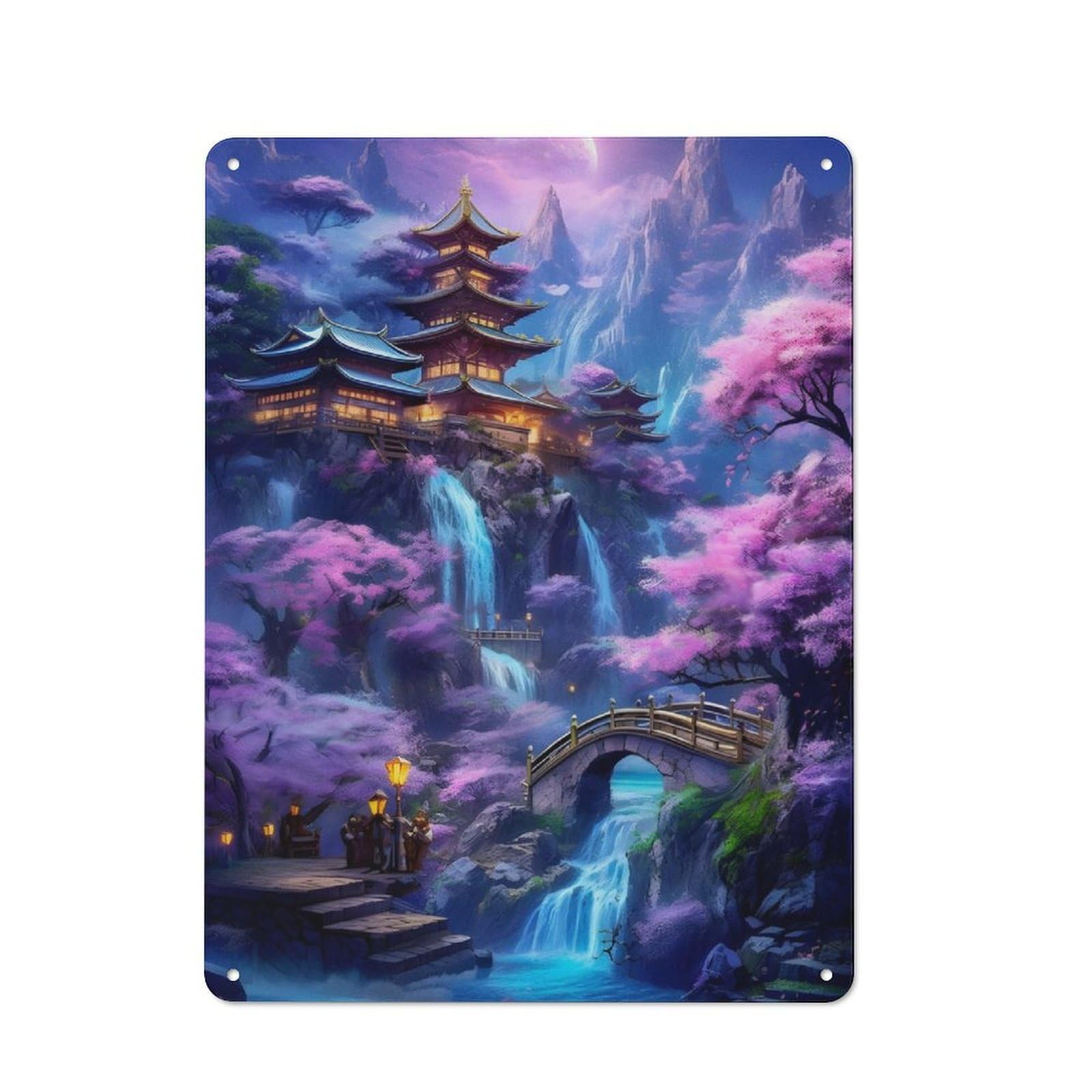 Junmoney Japanese Fantasy 02 Printed Metal Sign 40X30cm For Studio Or Craft Room, For Creative-Space Collectors