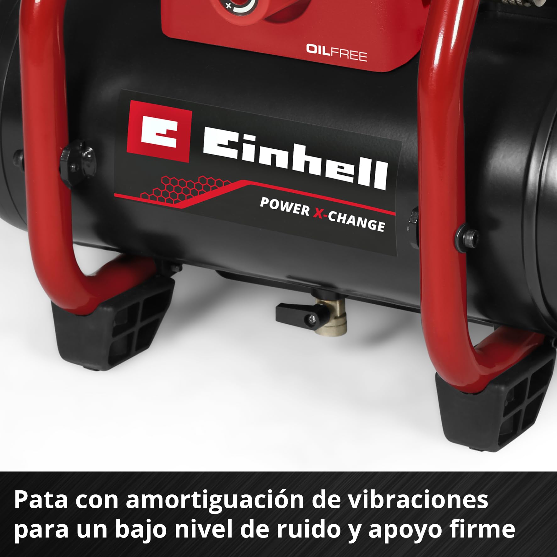 Einhell Compresor con batería TE-AC 36/150 Li OF-Solo Power X-Change (36 V, máx. 8 bar, depósito de 6 l, potencia de aspiración 150 l/min, manómetro, sin aceite, sin batería) | Bomba eléctrica inalámbrica para talleres con tanque de 6L, sin batería TE-AC
