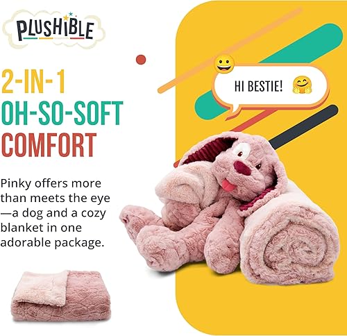 Vista 20 de Benny Bunny Blankie Bestie, 2 en 1 animal de peluche y manta, juguete de peluche sensorial suave regalo para niñas, niños, bebés, niños pequeños