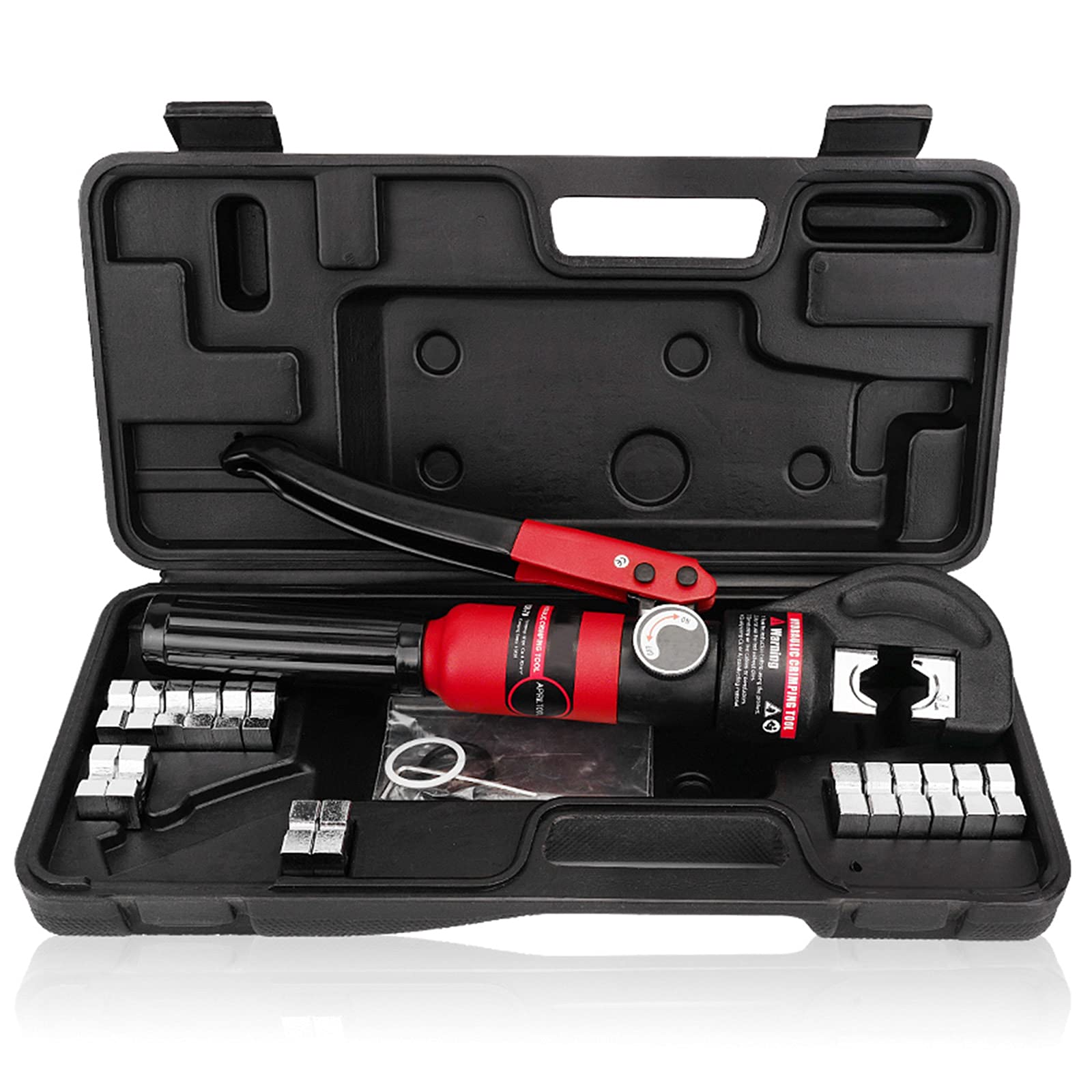clamp, Hydraulic Battery Cable Lug Terminal Crimping Plier with 9 Dies, Crimp