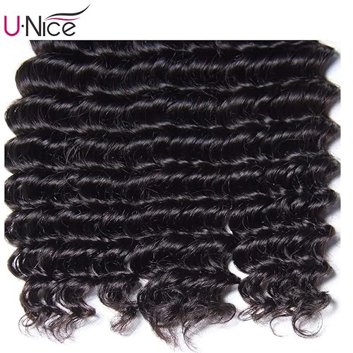 Miniatura 7 de UNICE cabello virgen peruano de buena calidad ondulado profundo 3 paquetes de cabello humano verdadero extensiones entramadas de color natural