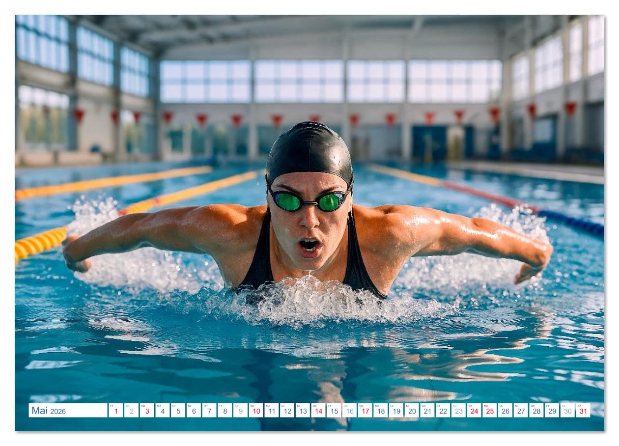 Wassersport. Wettkampf und Freizeit im, auf und unter Wasser (hochwertiger Premium Wandkalender 2026 DIN A2 quer), Kunstdruck in Hochglanz: Rein ins ... Sport mit dem Element Wasser (CALVENDO Sport)