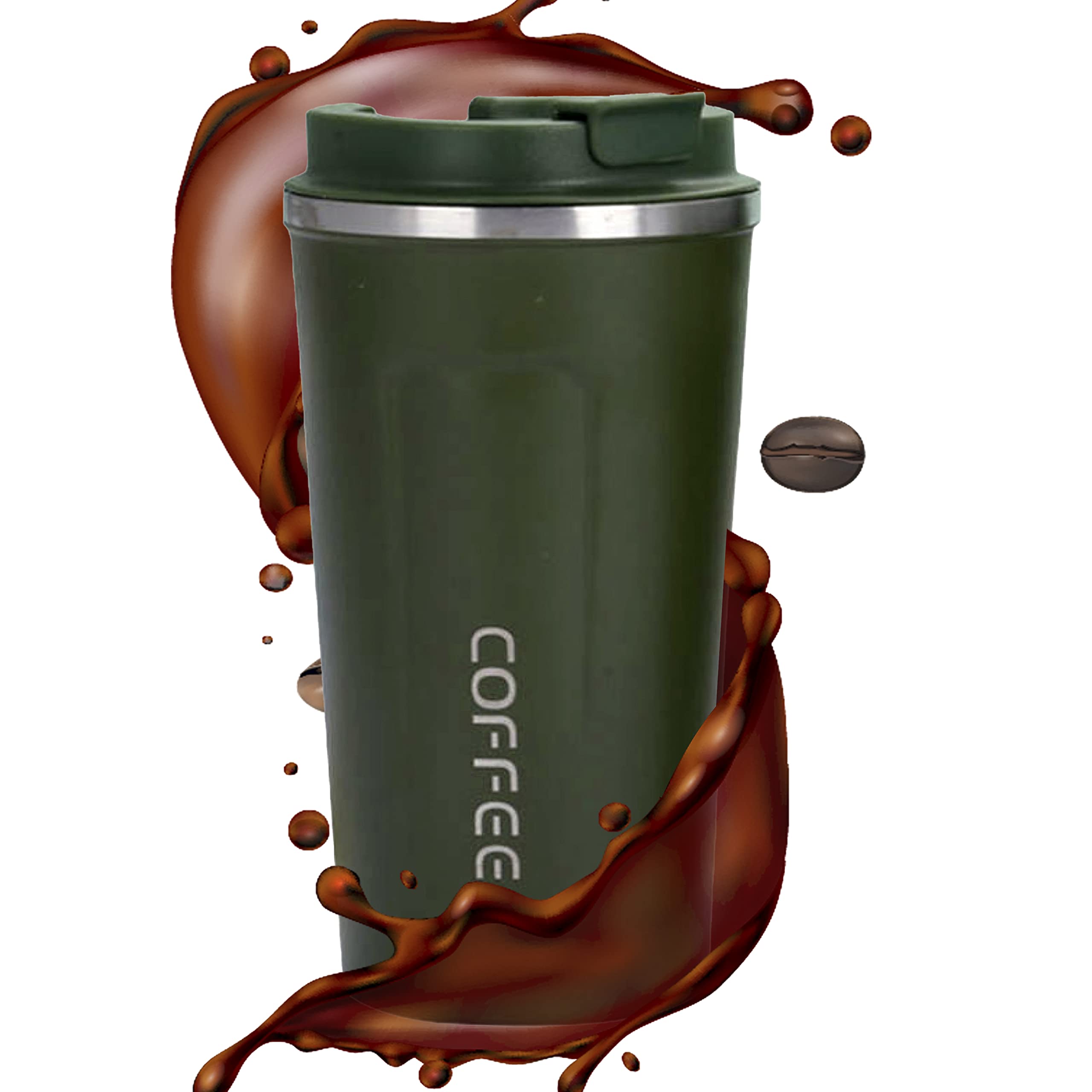 NSXEEN 500 ml Premium Vacuum Insulated Travel Coffee Mug with Silicone Grip Stainless Steel Travel mate Tea - Hot & Cold Drinks Double Walled Traveling Flask with Lid | Jet Black | (B0B7562T7Y) Amazon Price History, Amazon Price Tracker