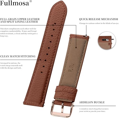 Miniatura 4 de Fullmosa Band Compatible with Galaxy Watch 46mm,22mm Quick Release Leather Watch Band Compatible for Samsung Gear S3 ClassicFrontierGalaxy Watch 3