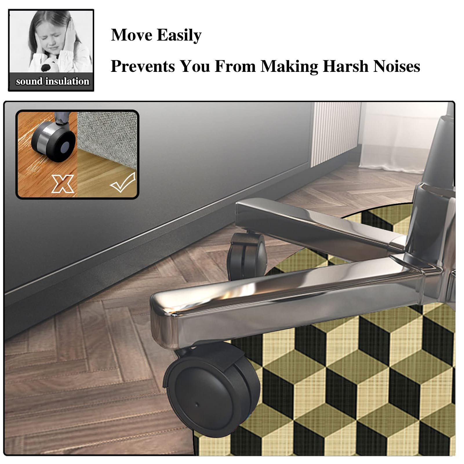 130 cm Redondo Alfombra Silla Gaming, Alfombra Multiusos para el Hogar, Protector Suelo Silla Ruedas, Alfombra de Protección de Suelo, Alfombra de Suelo para Suelos Duros, Laminado