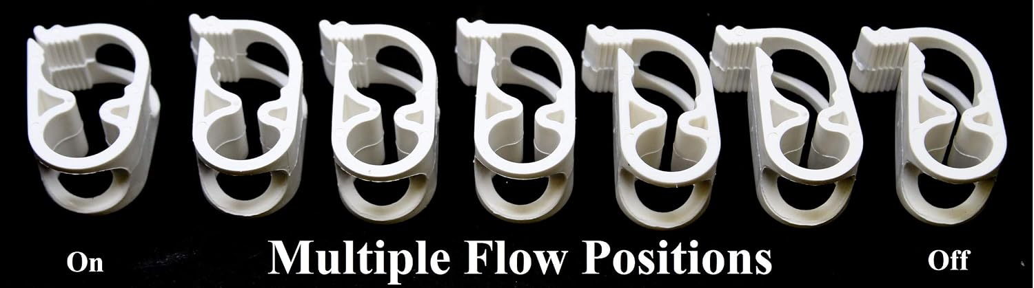 Large Tubing/Siphon Hose Shut Off Plastic Pinch Clamp Fits 7/16 in O.D. Tubing 7 Position Ratcheted Flow Control Valve Closure - Multi-Pack for Home Brewing Beer or Wine Making