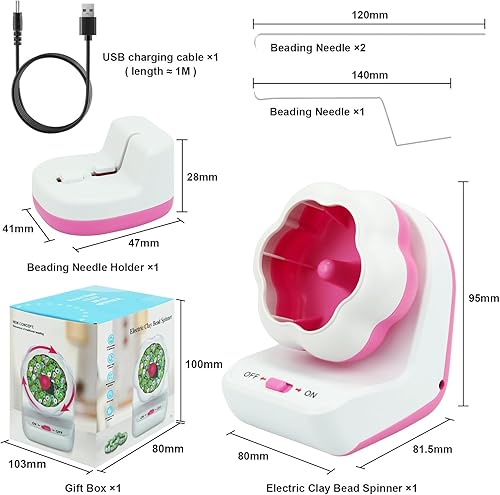Miniatura 6 de Electric Clay Bead Spinner Kit with 4172 PCS Clay Beads, Clay Beads Spinner with Needle and Thread for Making Waist Beads Bracelets Jewelry Making