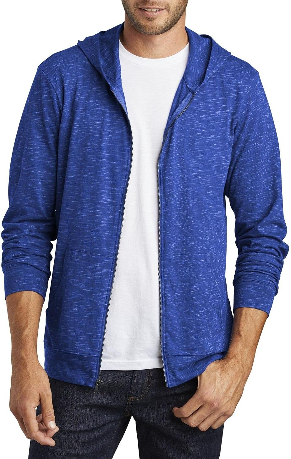 JustBlanks Mens Full-Zip Hooded Fleece Sweatshirt Fashion Long-Sleeve Hoodie Drawstring with Pocket Fleece Hoodie for Men