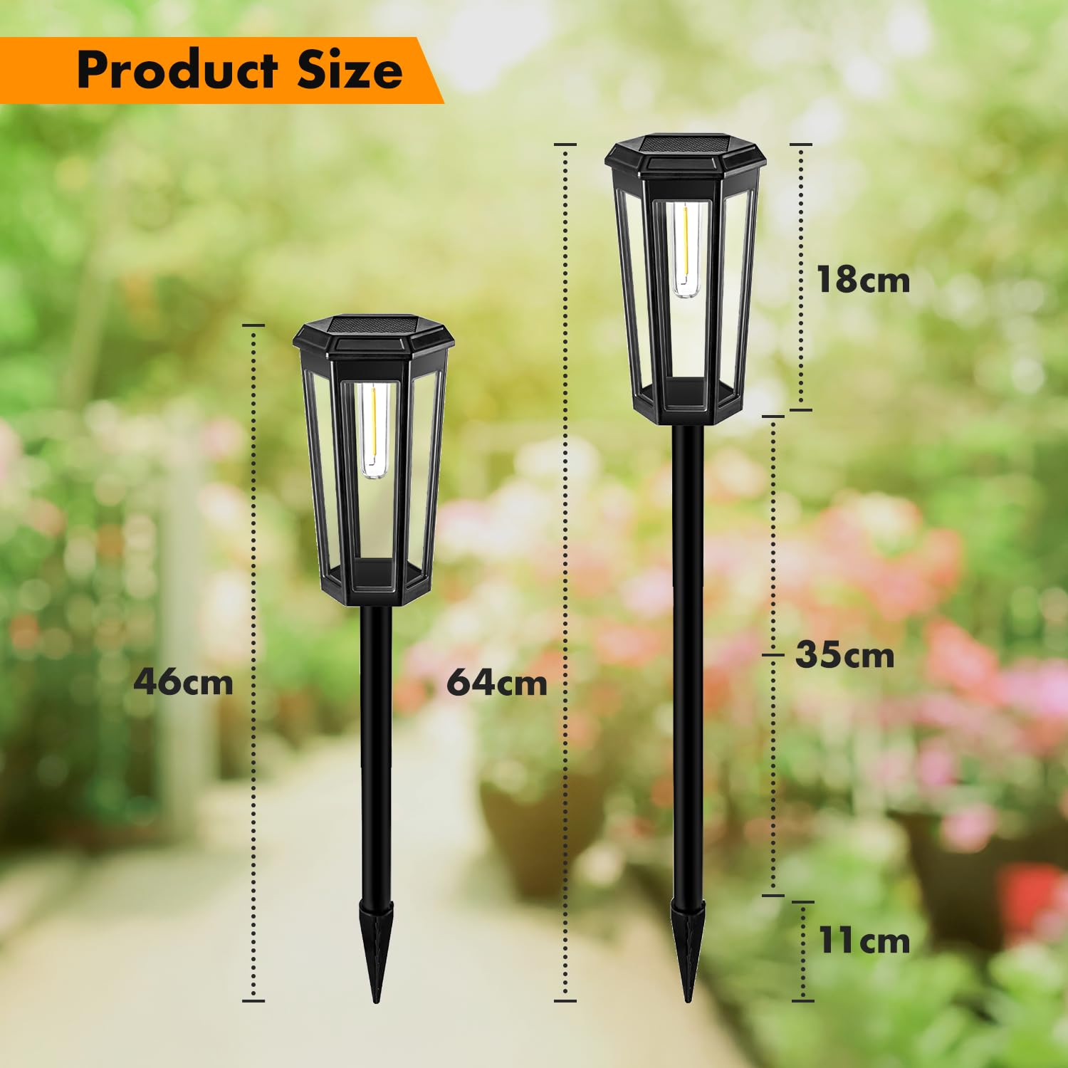 MAGGIFT Solar Garden Lights, 2-Pack LED Garden Lights Solar Powered Waterproof, Smart Auto On/Off Outdoor Stake Light for Yard Lawn Landscape Patio Pathway Lighting Decoration
