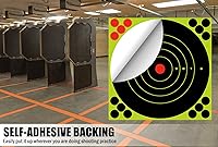 Vista 6 de Objetivo de disparo autoadhesivo de 8 pulgadas, paquete de 100 objetivos adhesivos reactivos a salpicaduras, parches de cobertura, retroalimentación