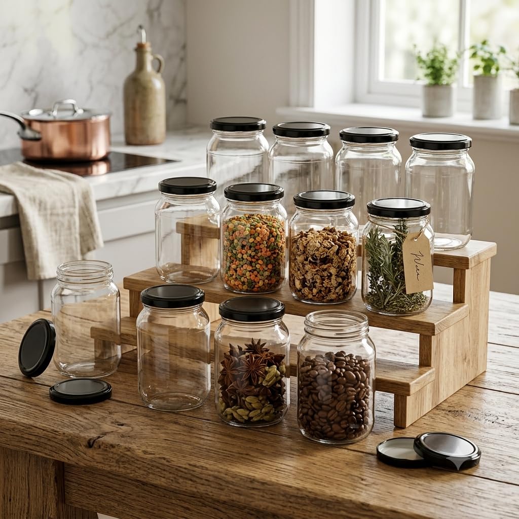 Pure Source India Glass Jars - Airtight Storage -8 Pure Source India Glass Jars - Airtight Storage -8