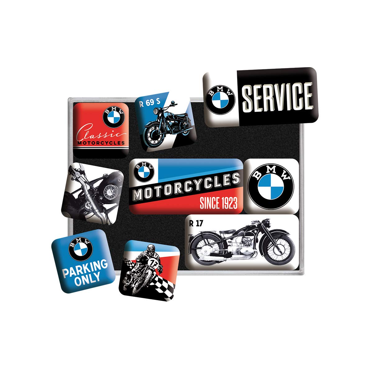 Nostalgic-Art 83077 BMW -Motorcycles, Magnet Set (9pcs)