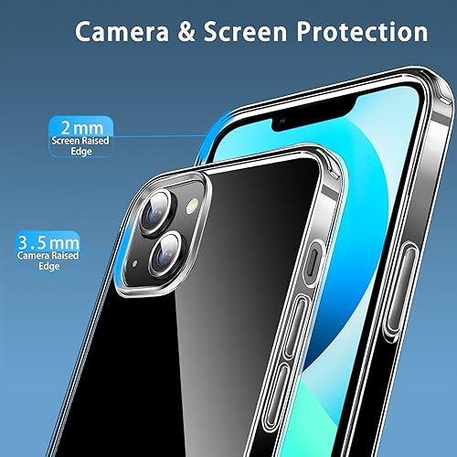 Miniatura 8 de Funda magnética compatible con iPhone 13 Mini, compatible con carga inalámbrica MagSafe, parte trasera transparente antiarañazos a prueba de golpes,