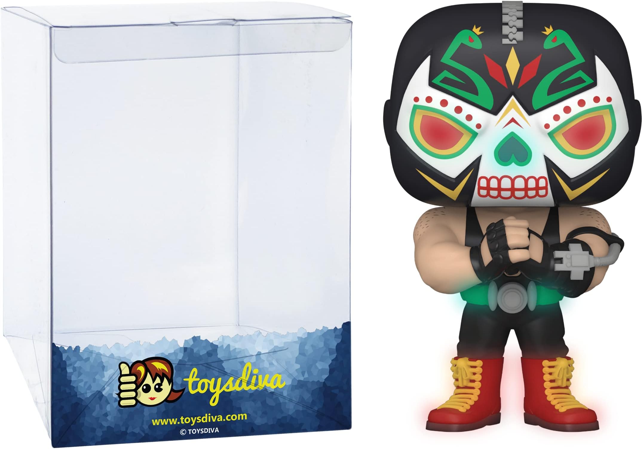 B a n e [Glow-in-Dark] (EE Exc): P o p ! Heroes Vinyl Figurine Bundle with 1 Compatible 'ToysDiva' Graphic Protector (412-58188 - B)