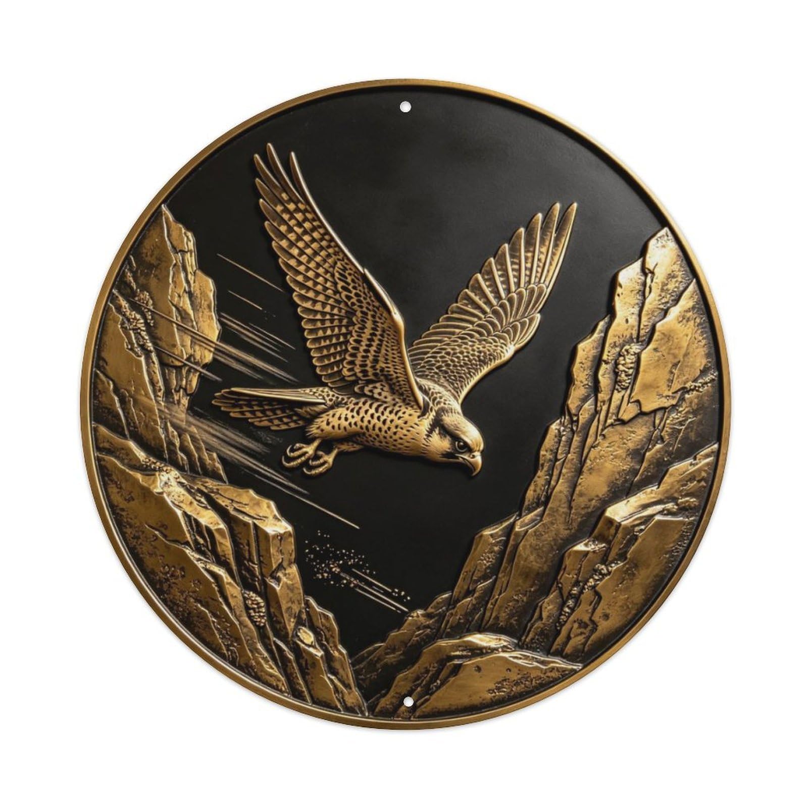 Peregrine Falcon Dive Metal Tin Sign Plaque