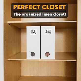 SpaceAid 2 Pack Bed Sheet Organizers and Storage, Foldable Sheet Organizer for Linen Closet, Sheets Set Folder Keeper with Window XL (Queen & King Size) Organizing Bedding Container, White