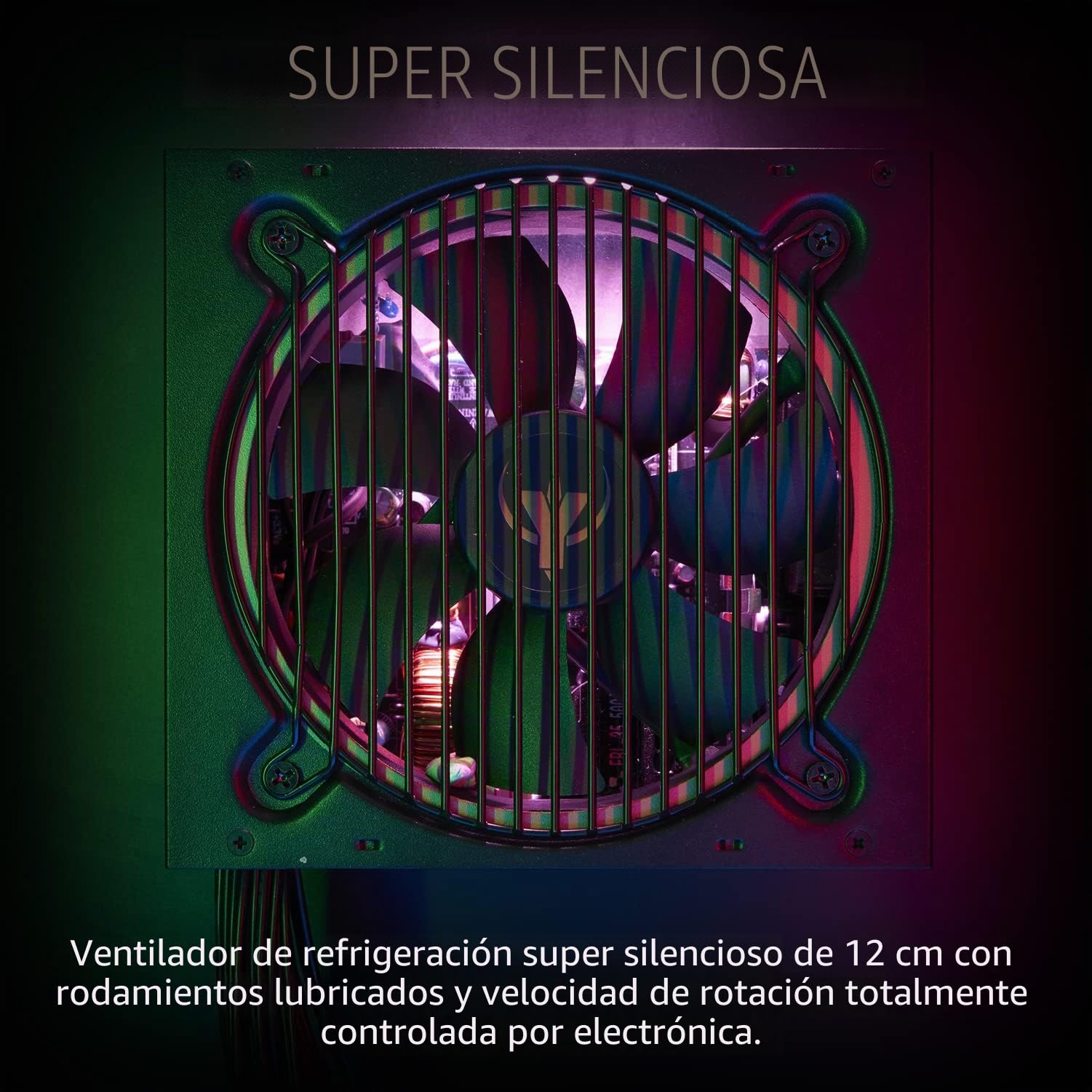 SPYCO - Fuente de Alimentación Gaming PS-551 , 550 W 80 Plus Bronze, Bajo Nivel de Ruido, Ventilador Silencioso, Condensadores Teapo, Tamaño Compacto, Negro