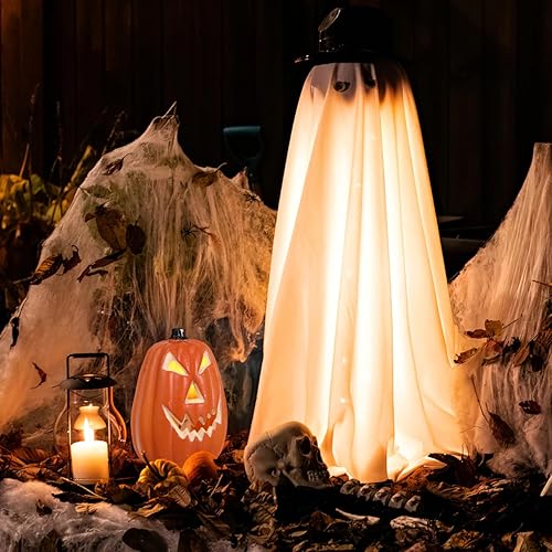 Miniatura 6 de NOLITOY Lámpara de calabaza iluminada de Halloween para mesa, luz LED, calabaza, fantasma, calavera, farol para decoración de interiores y