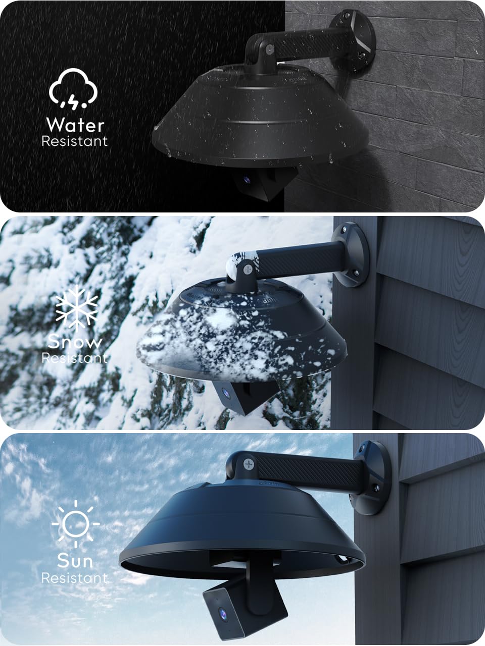 Gcioii Wandhalterung und wetterfeste Schutzhülle für WYZE Cam Pan V3/V2/V1, Blink Mini Pan-Tilt, Eufy Cam E220, Kasa Indoor Pan und Tapo C200 (1 Packung schwarz, Kamera nicht im Lieferumfang