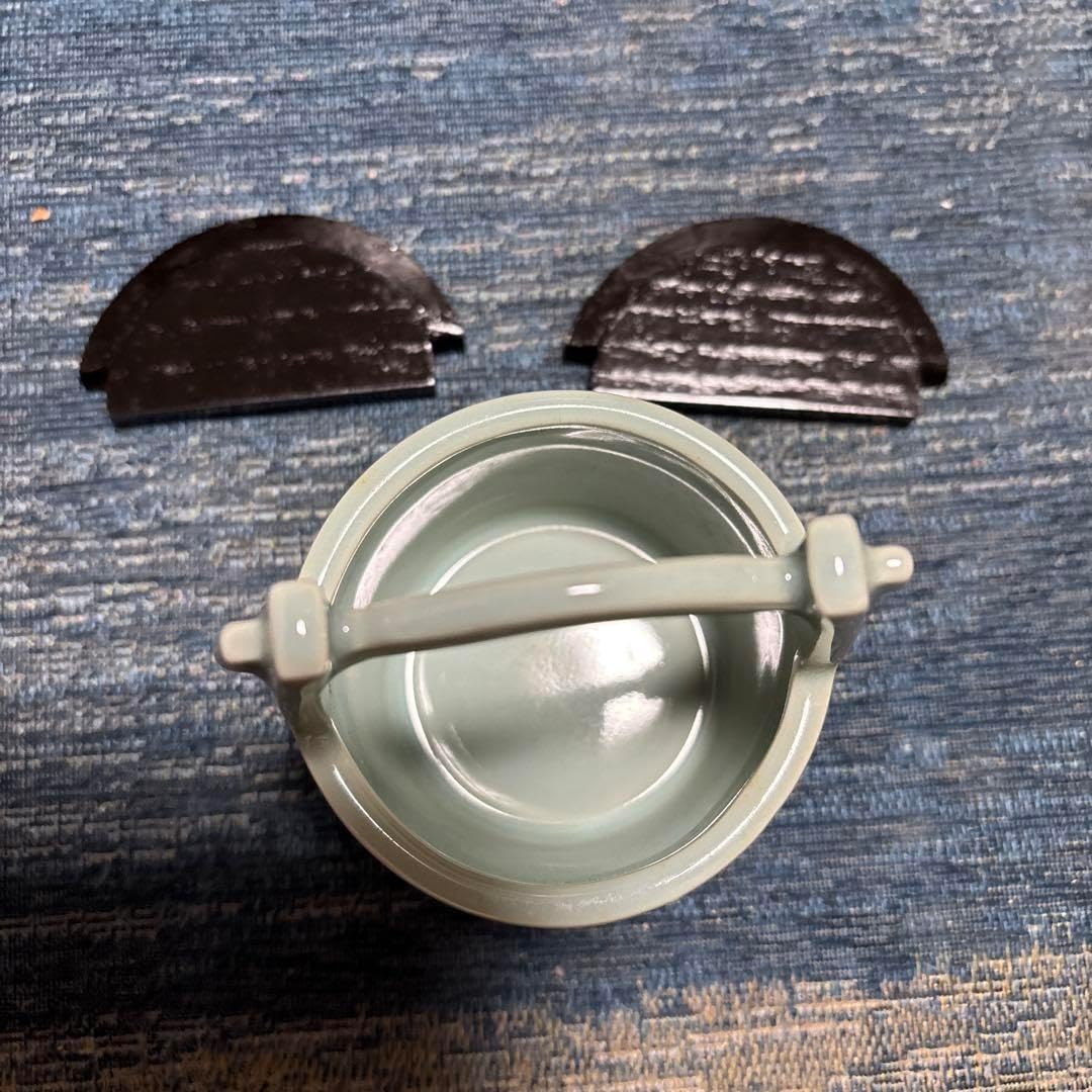 青磁手桶茶入れ 茶道具 青磁 手桶茶入 茶器 時代箱 V 7766 替茶器 青磁