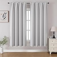 Vista 83 de CUCRAF - Cortinas opacas beige de 45 pulgadas, juego de 2 paneles con bolsillo para barra, cortinas para oscurecer dormitorios y sala de estar