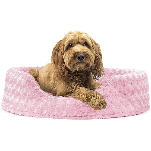 Furhaven Pet Beds for Small, Medium, and Large Dogs - Round Oval Cuddler Supportive Dog Bed with Removable Cover - Multiple Sizes & Styles
