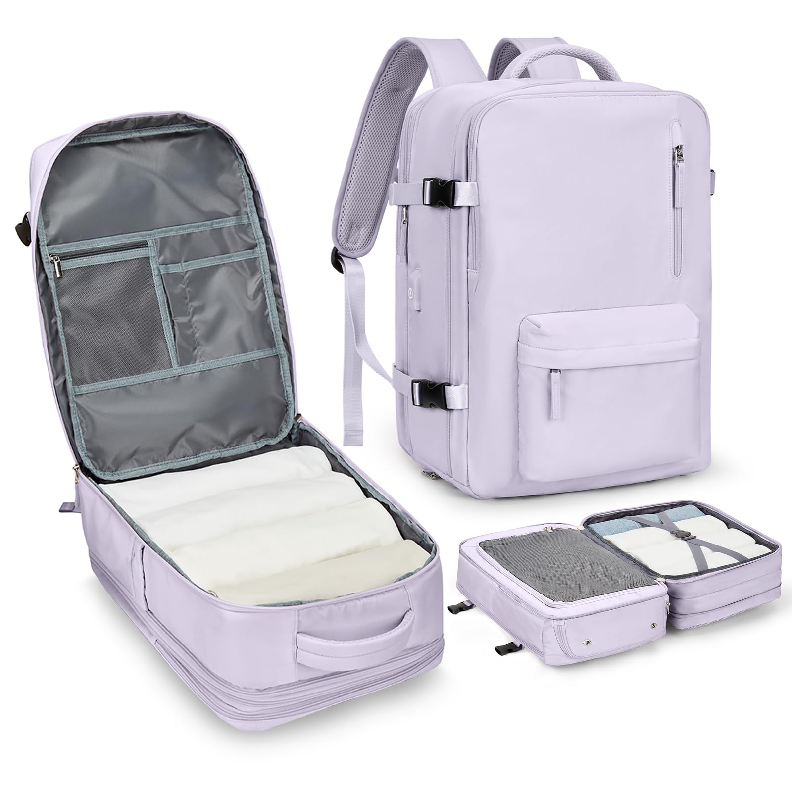 BJLFS Borse da Cabina per Ryanair 40×20×25 Bagaglio a Mano Easyjet 45×36×20 Borsa Zaino da Viaggio, Zaino da trekking,Zaino Casual per laptop da 14 pollici per scuola