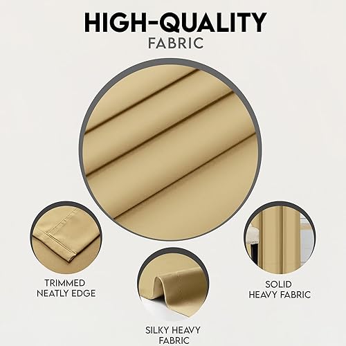 Miniatura 5 de Utopia Bedding Cortinas blackout para oscurecer la habitación y aislar térmicamente, 2 paneles, 7 pasadores traseros por panel, 2 abrazaderas