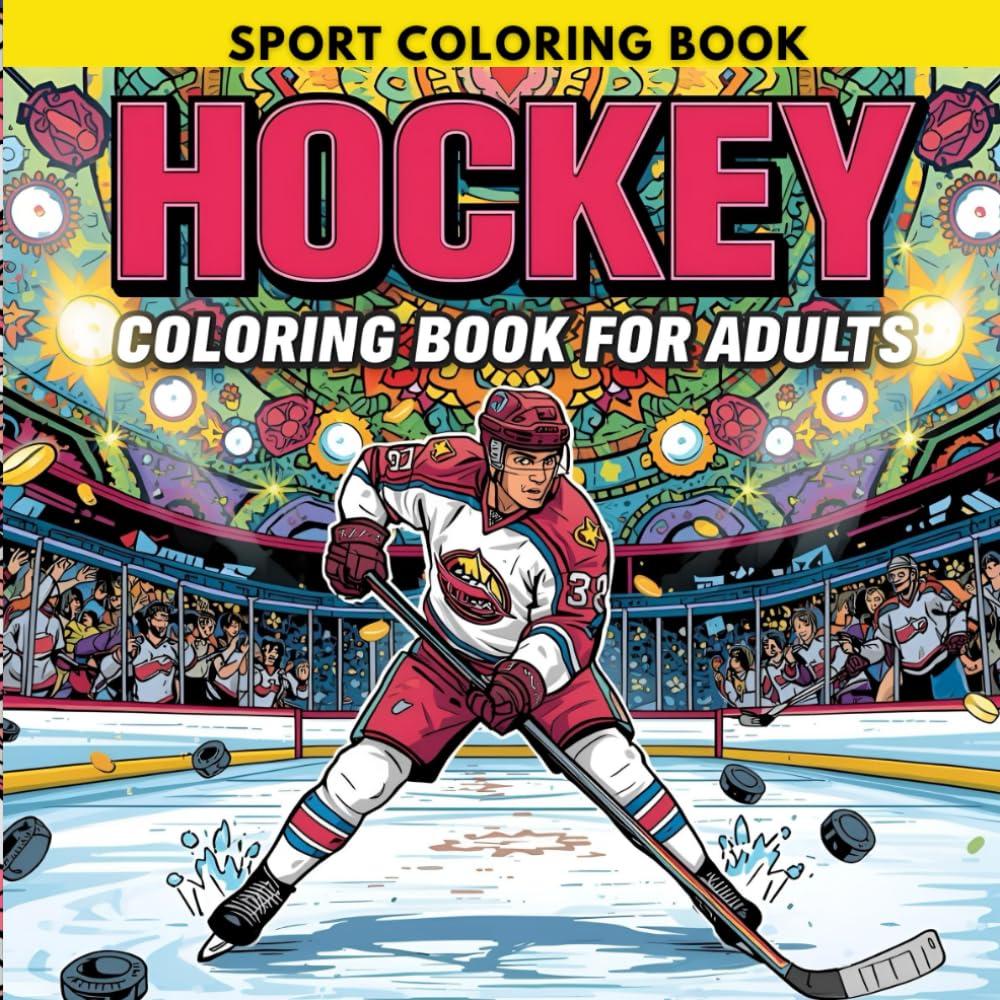 Hockey Coloring Book for Adults: Relax with Dynamic Hockey Action Scenes and Intricate Mandala Patterns – Perfect for Stress Relief, Creativity, and ... Patterns – Stress Relief, and Creativity