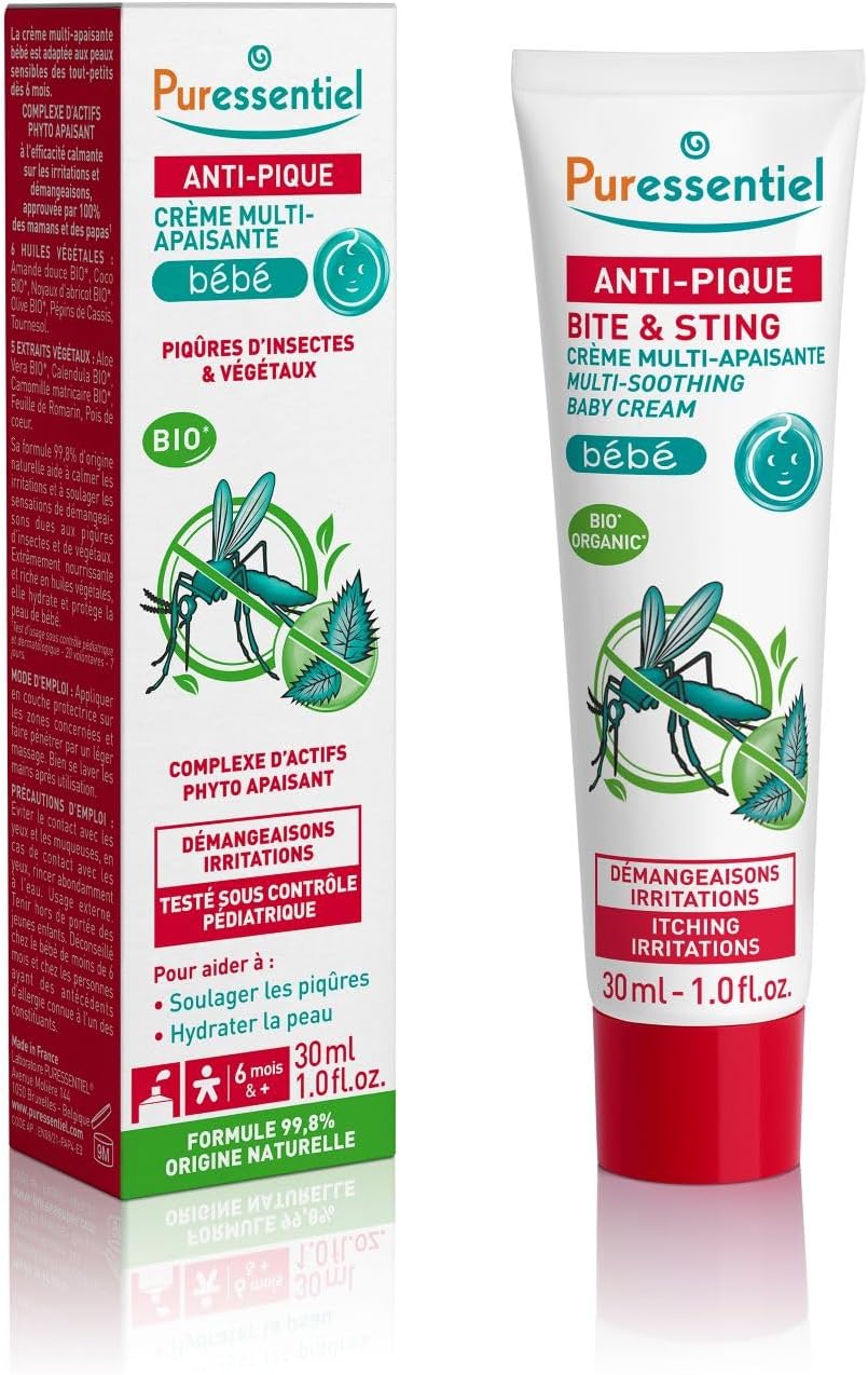 Anti-Sting Soothing Cream Baby 30 ml - Bite & Sting from mosquitoes, bees, insects - 100% pure & natural essential oils with soothing properties, non phototoxic