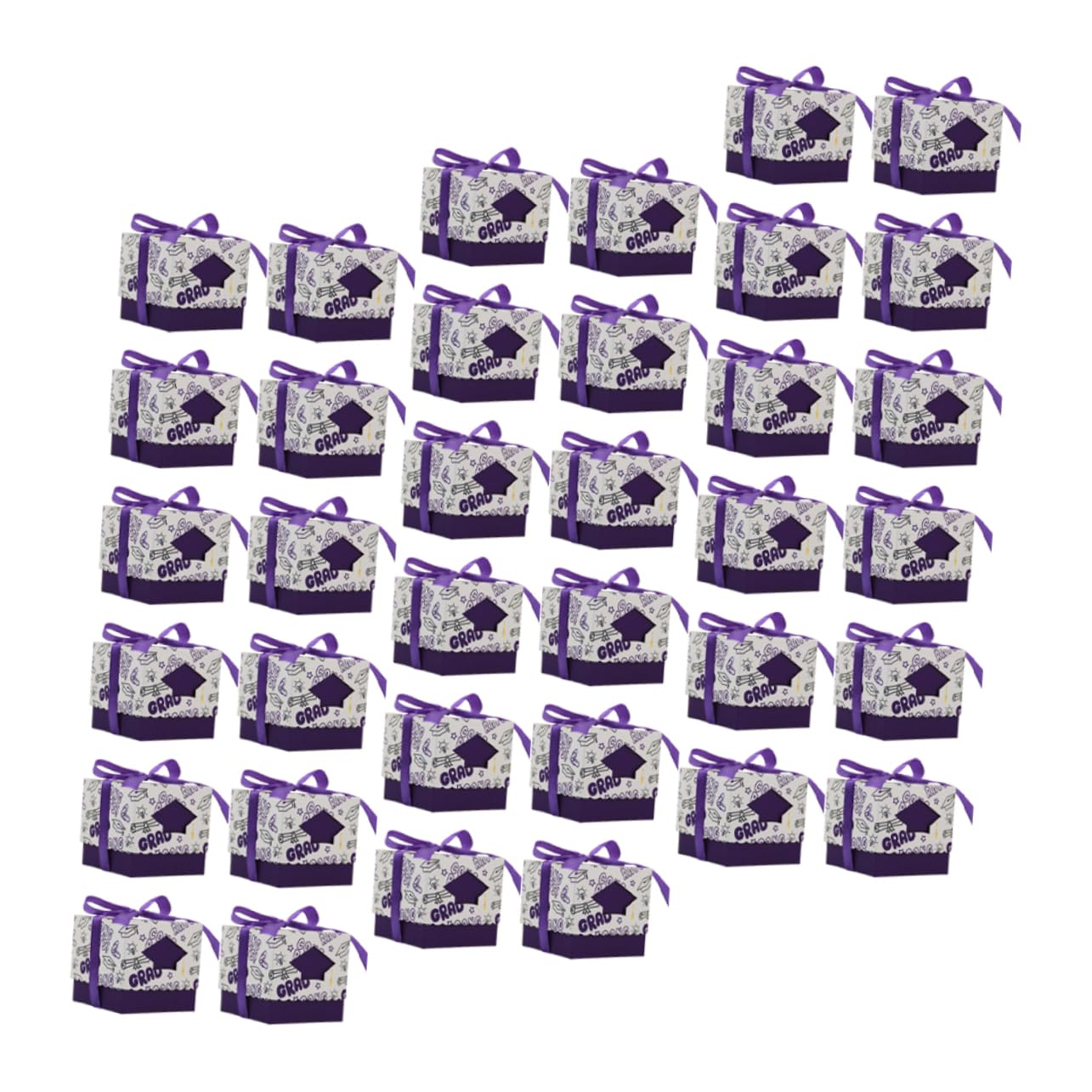 MUCKLILY 50stücke Abschlussfeier Süßigkeitenboxen aus Papier Tischdekorationsboxen für Partys Kleine Geschenkboxen für Gastgeschenke