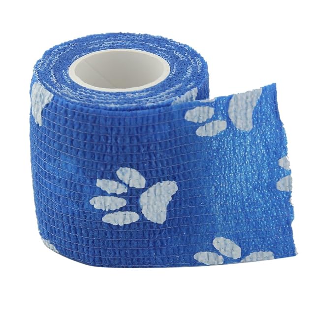 Foto 3 de 6 de Wdfnexalai Cinta de gasa cohesiva para gatos y perros, con estampado de garras, color azul 01